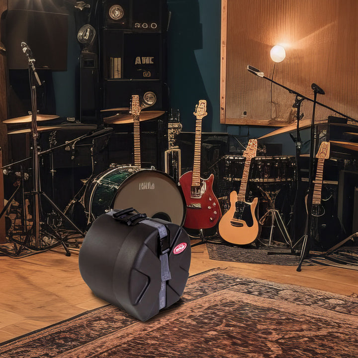SKB 8" x 10" Tom Case with Padded Interior and D-Shaped Drum Design, Black