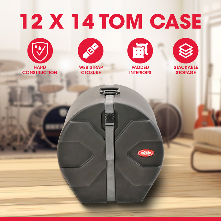 SKB 12" x 14" Tom Case w/Padded Interior & D-Shaped Drum Design (Open Box)