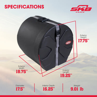 SKB 14" x 14" Floor Tom Case with Padded Interior and D-Shaped Drum Design - VMInnovations