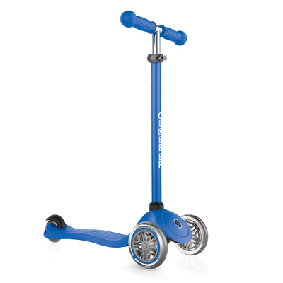 Globber Primo 3-Wheel Adjustable Kids Kick Scooter with Comfort Grips, Navy