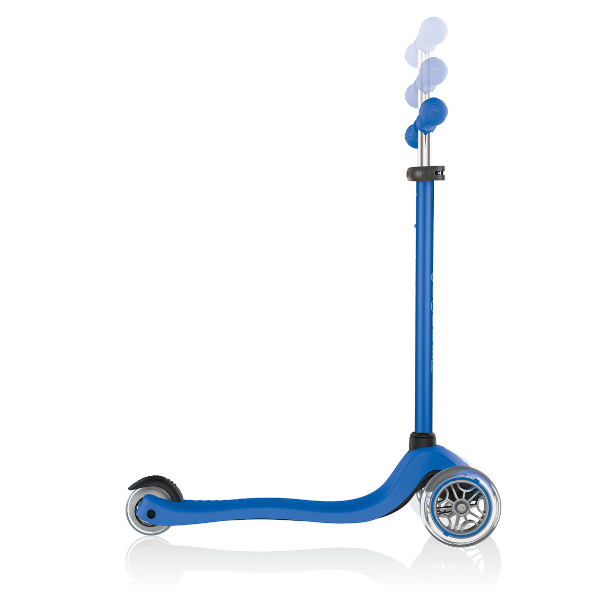 Globber Primo 3-Wheel Adjustable Kids Kick Scooter with Comfort Grips, Navy