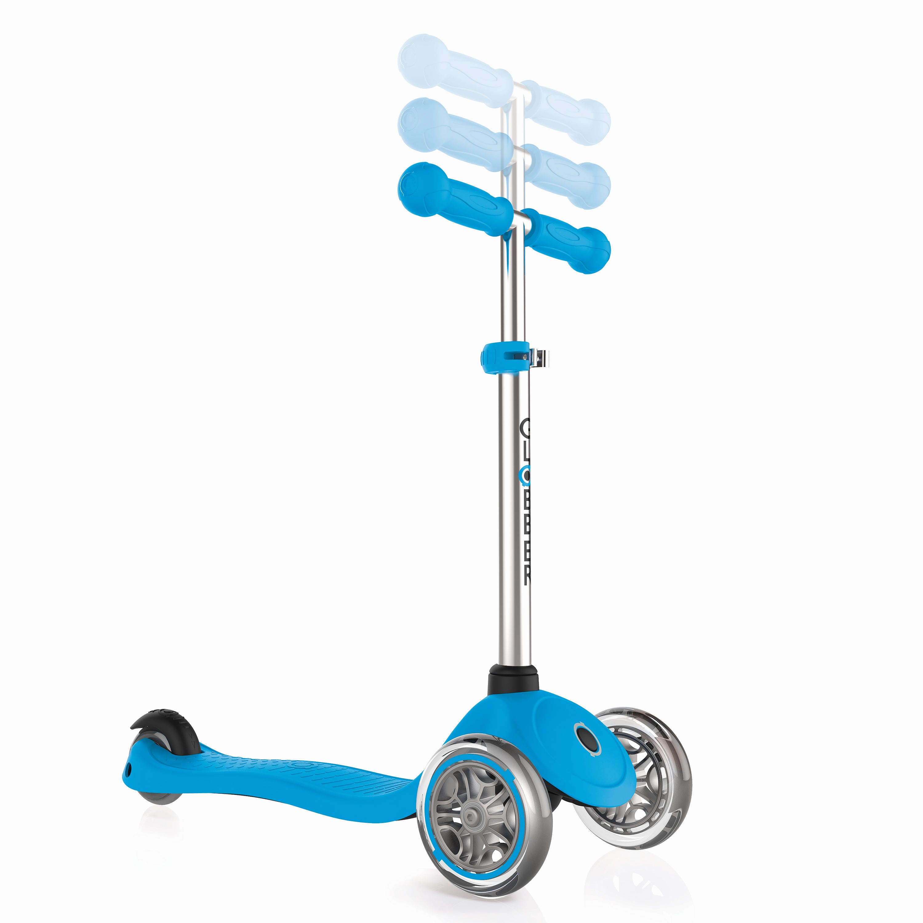 Globber Primo 3-Wheel Kids Kick Scooter Bundle with Razor Elbow and Knee Pads