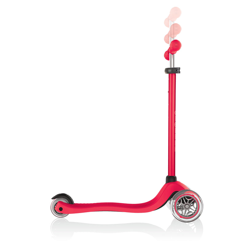 Globber Primo 3-Wheel Adjustable Kids Kick Scooter with Comfort Grips, Red(Used)