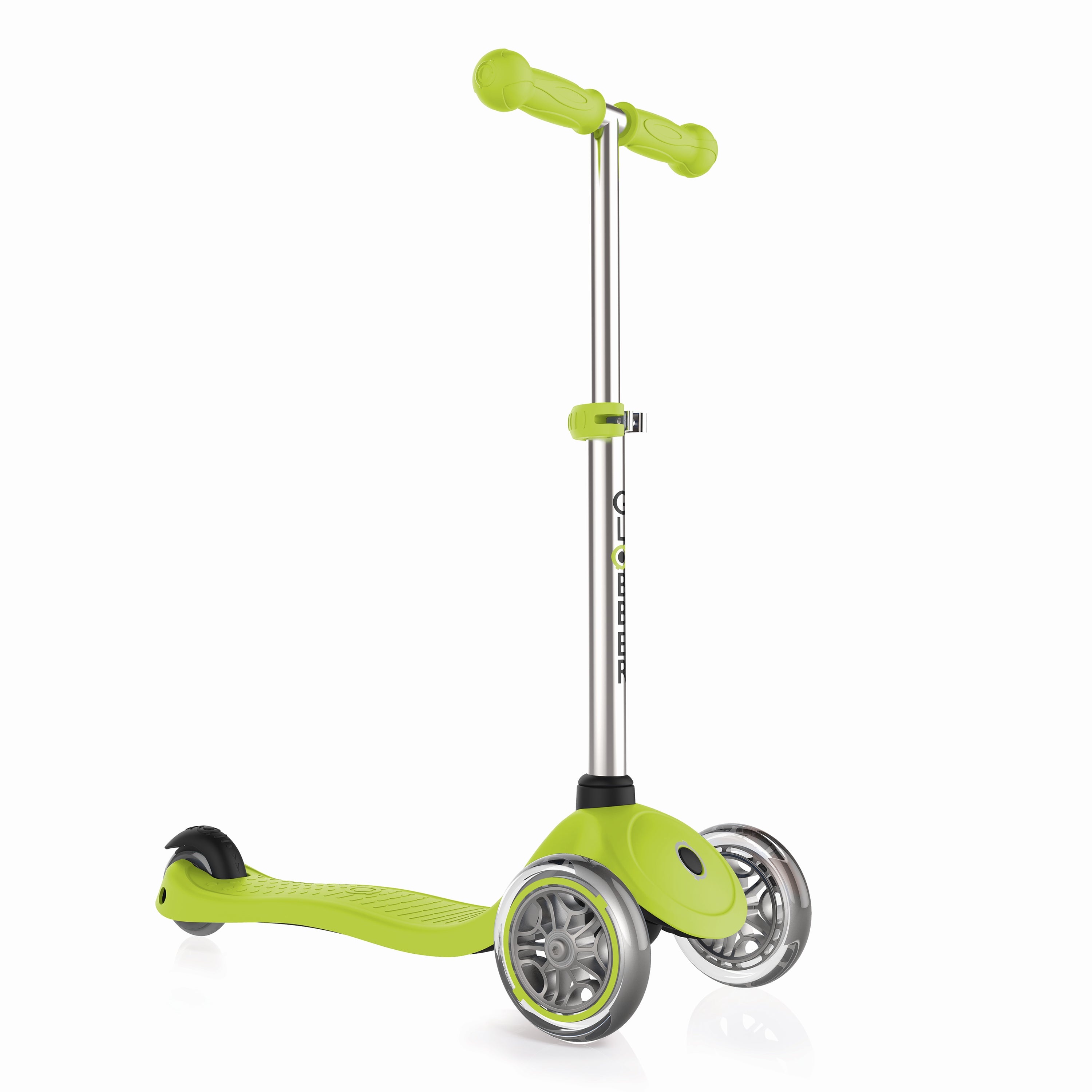 Globber Primo 3-Wheel Adjustable Kids Kick Scooter with Comfort Grips, Green