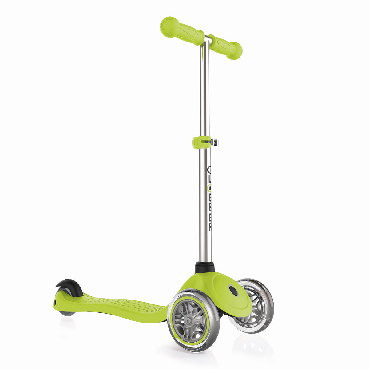 Globber Primo 3-Wheel Adjustable Kids Kick Scooter with Comfort Grips, Green