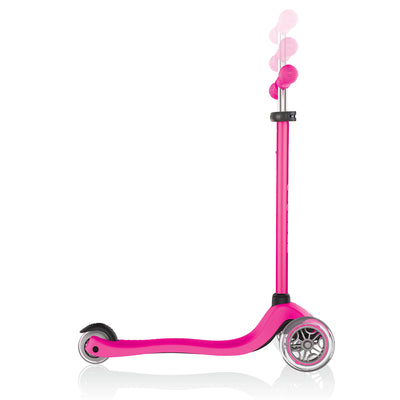Globber Primo 3-Wheel Kick Scooter, Adjustable Height, Comfort Grips, Pink(Used)