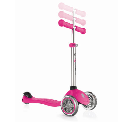 Globber Primo 3-Wheel Kids Kick Scooter Bundle w/ Razor Child Elbow & Knee Pads