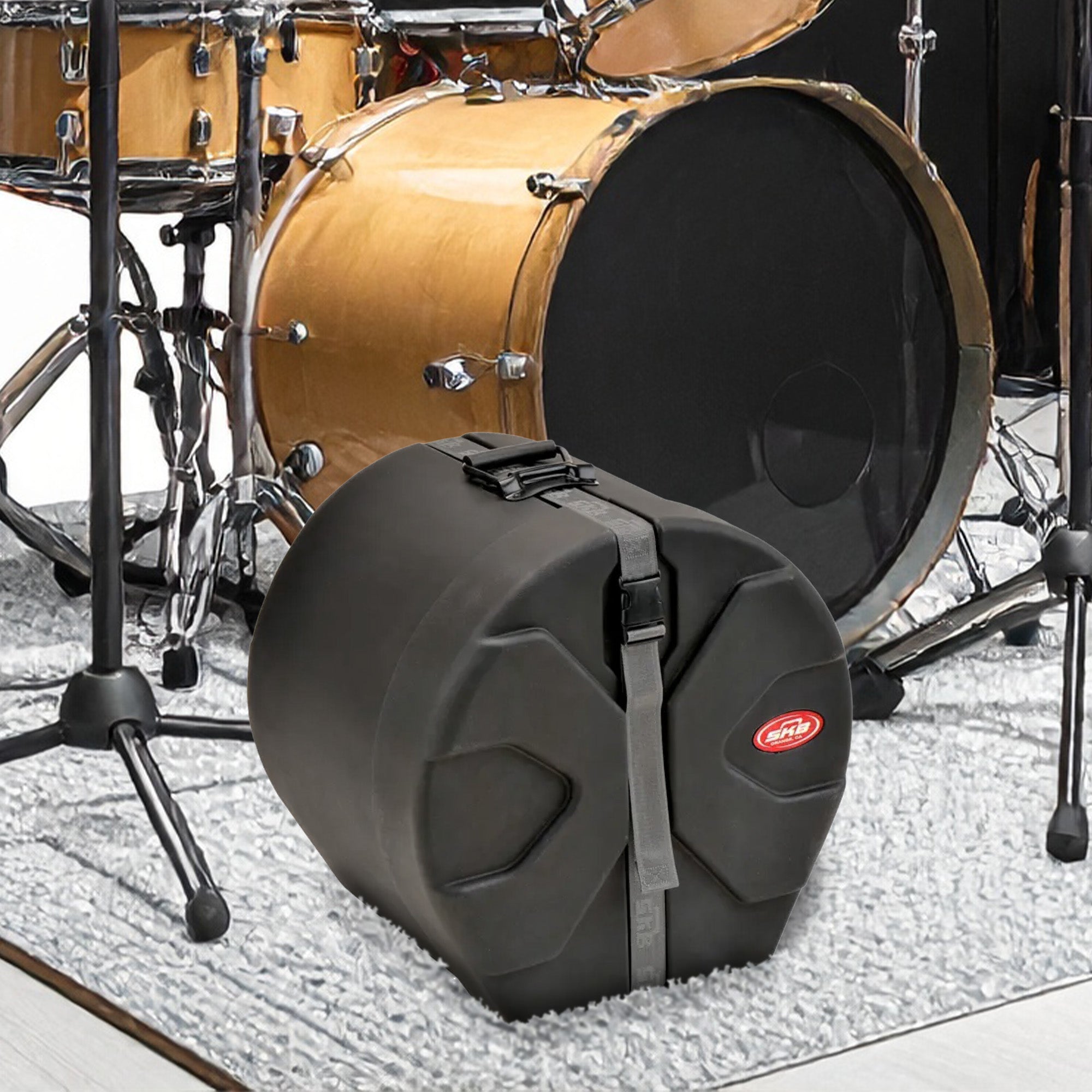 SKB Floor Tom Case with Padded Interior and D-Shaped Drum Design (Open Box)