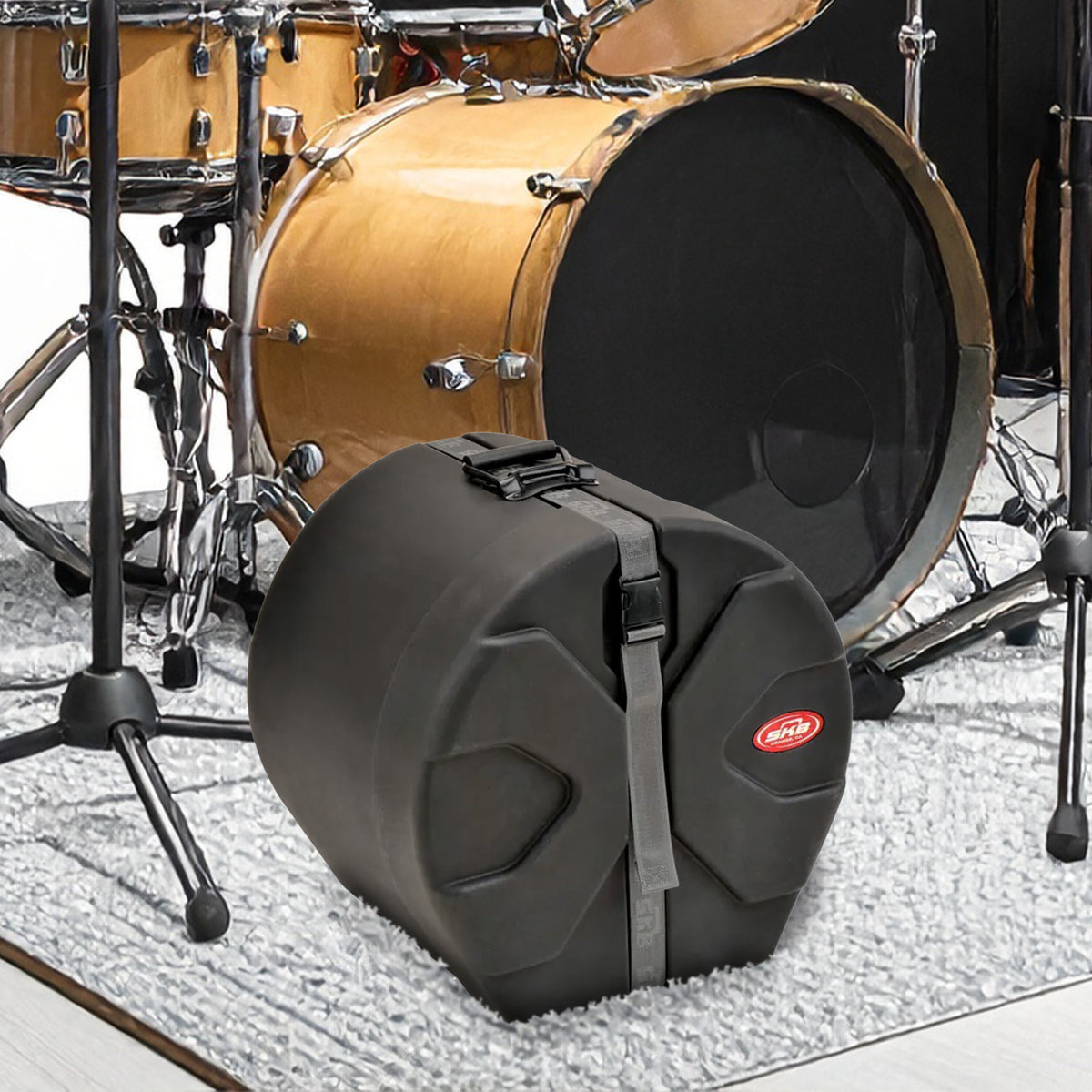 SKB Floor Tom Case with Padded Interior and D-Shaped Drum Design (Open Box)