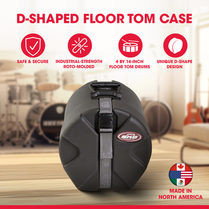 SKB 4" x 14" Snare Case with Padded Interior and D-Shaped Drum Design (Open Box) - VMInnovations