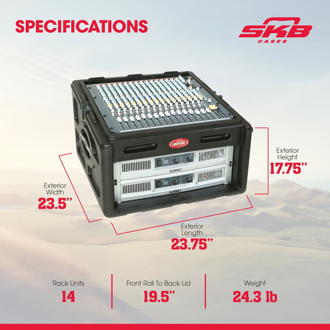 SKB Roto Rack/Mixer Console, 10U Slanted Rackmount, Rackmount in Front(Open Box)