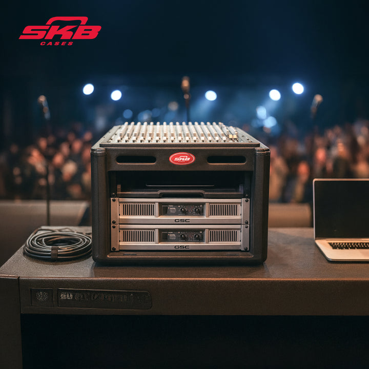 SKB Roto Rack/Mixer Console, 10U Slanted Rackmount on top, 4U Rackmount in Front