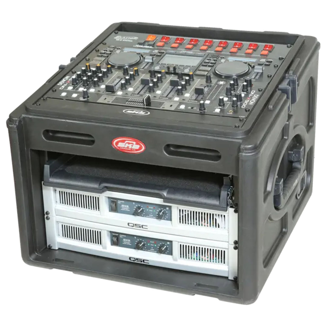 SKB Roto Rack/Mixer Console, 10U Slanted Rackmount on top, 6U Rackmount in Front