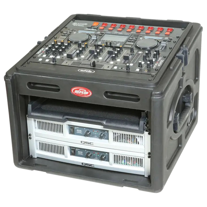 SKB Roto Rack/Mixer Console, 10U Slanted Rackmount on top, 6U Rackmount in Front
