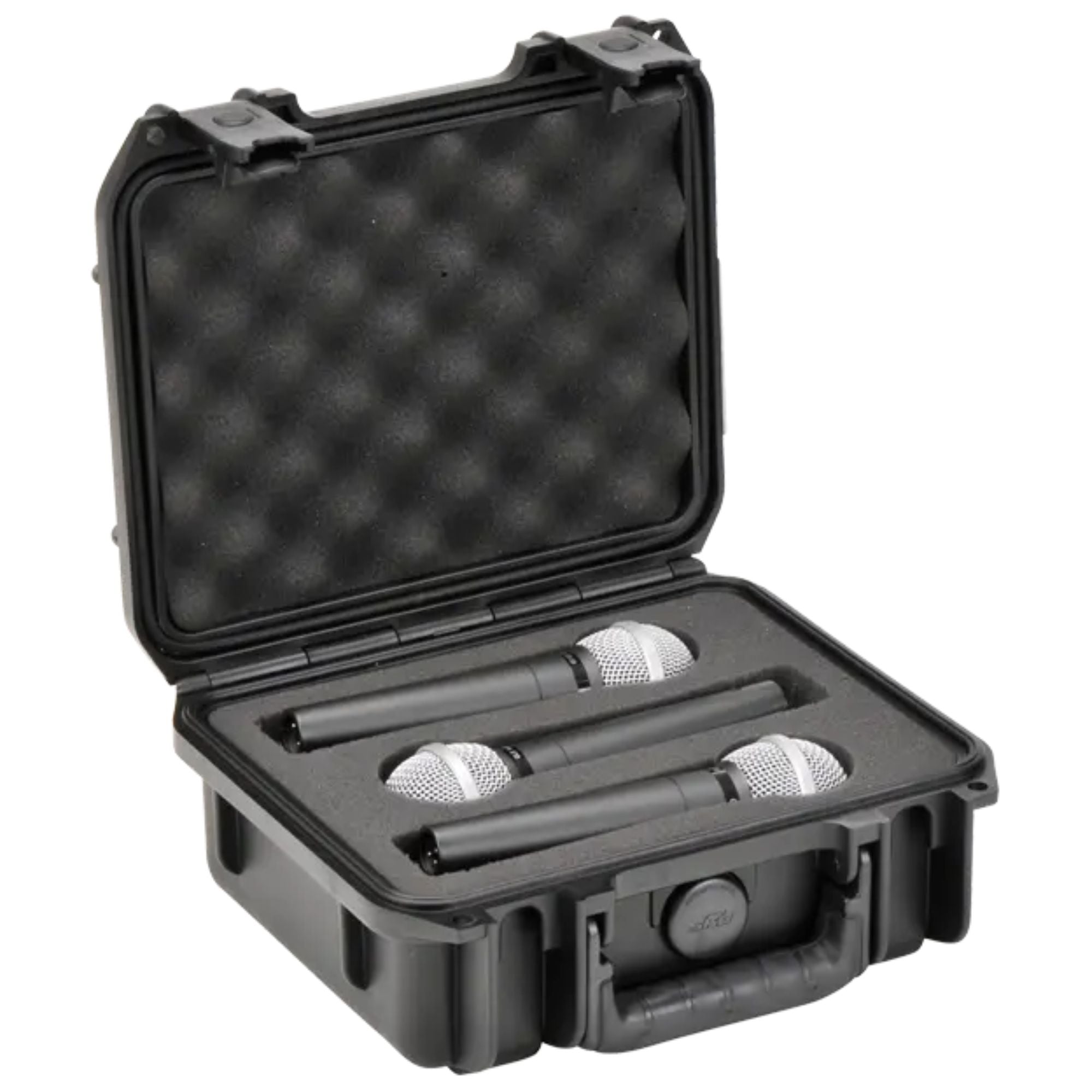 SKB Microphone Hard Case, Polypropylene Shell with 3-Slot Foam Interior, Black - VMInnovations
