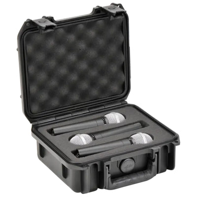 SKB Microphone Hard Case, Polypropylene Shell with 3-Slot Foam Interior, Black - VMInnovations