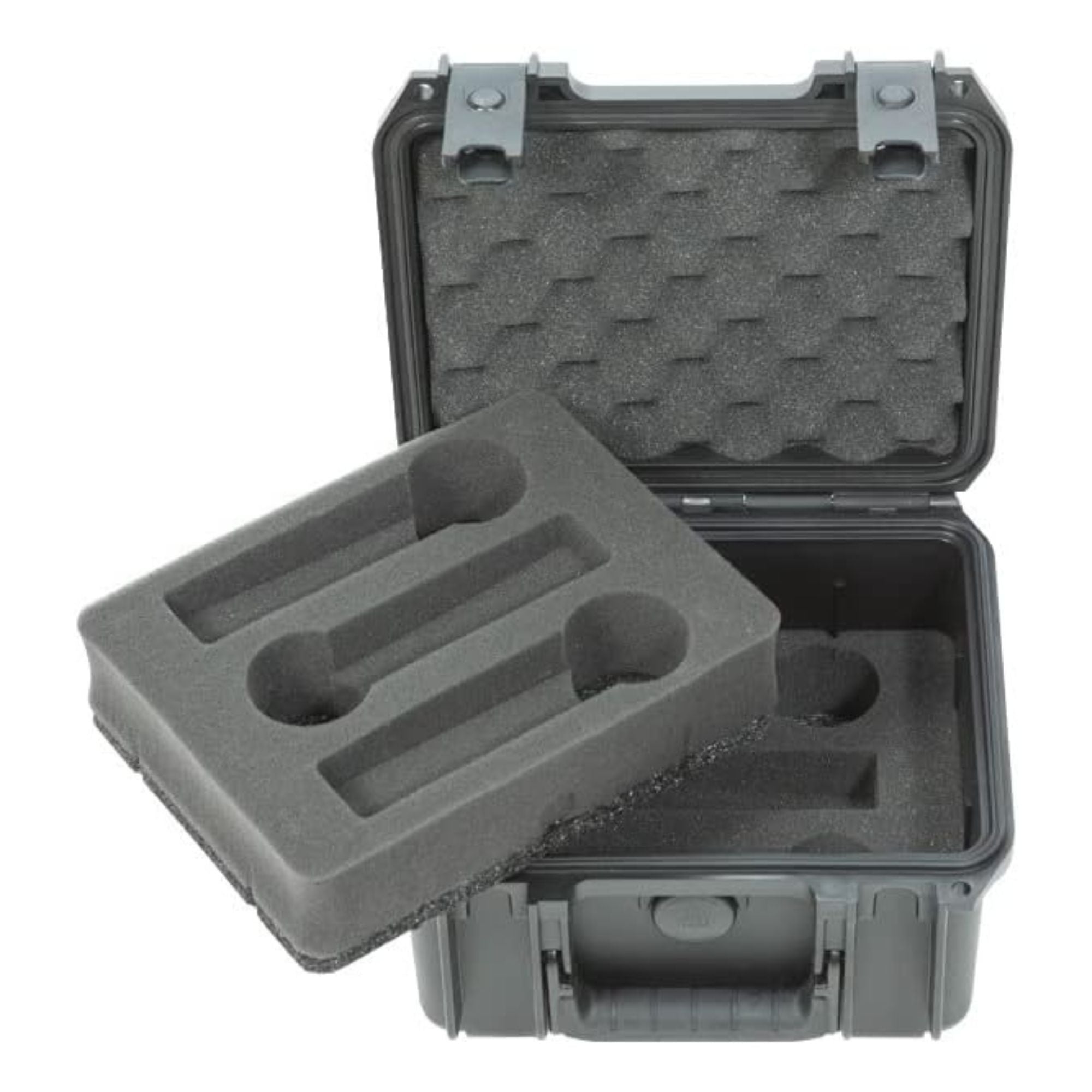 SKB Microphone Hard Case, Polypropylene Shell with 6-Slot Foam Interior, Black - VMInnovations