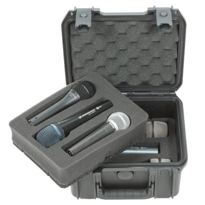 SKB Microphone Hard Case, Polypropylene Shell with 6-Slot Foam Interior, Black - VMInnovations