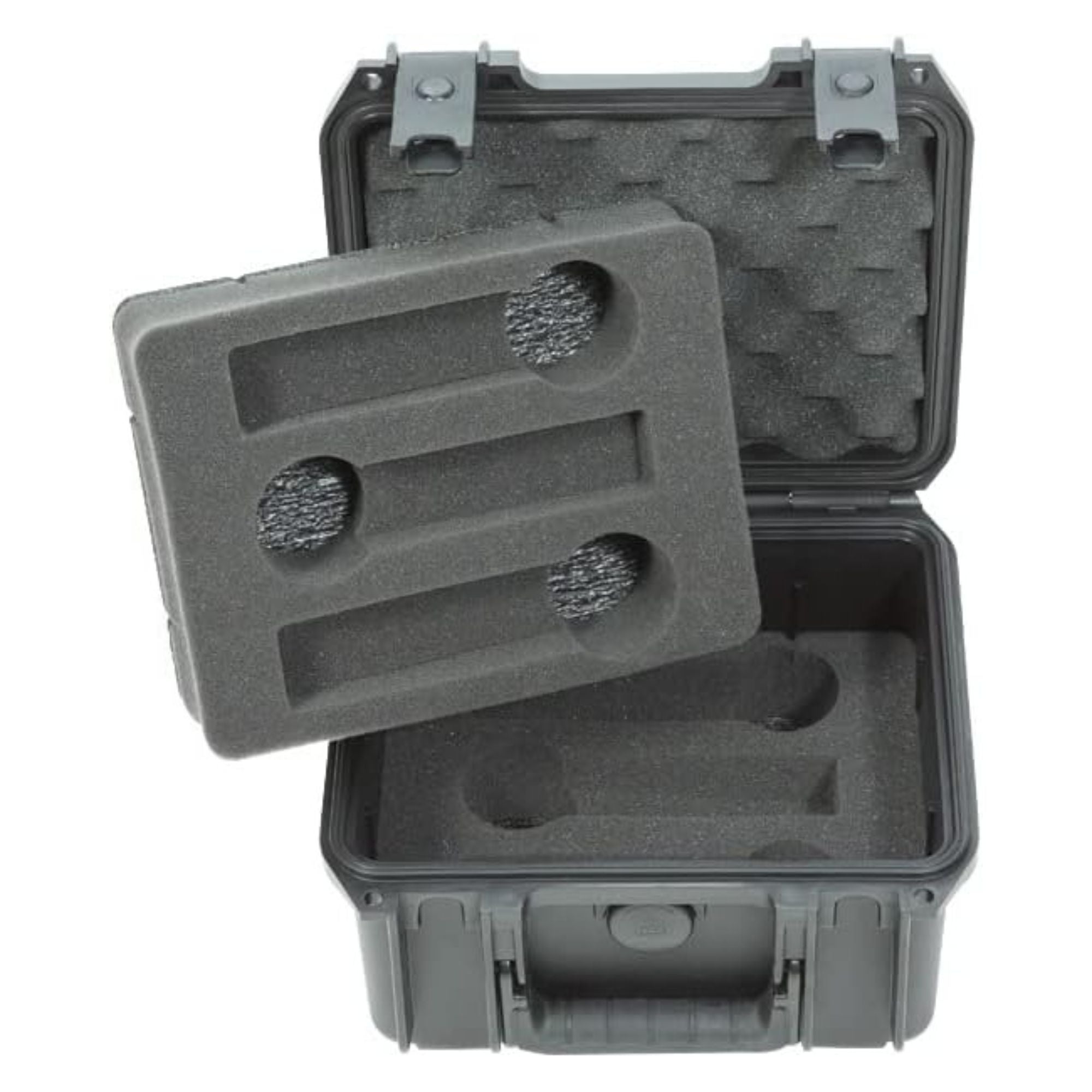 SKB Microphone Hard Case, Polypropylene Shell with 6-Slot Foam Interior, Black - VMInnovations