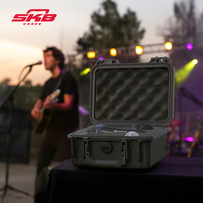 SKB Microphone Hard Case, Polypropylene Shell with 6-Slot Foam Interior, Black - VMInnovations