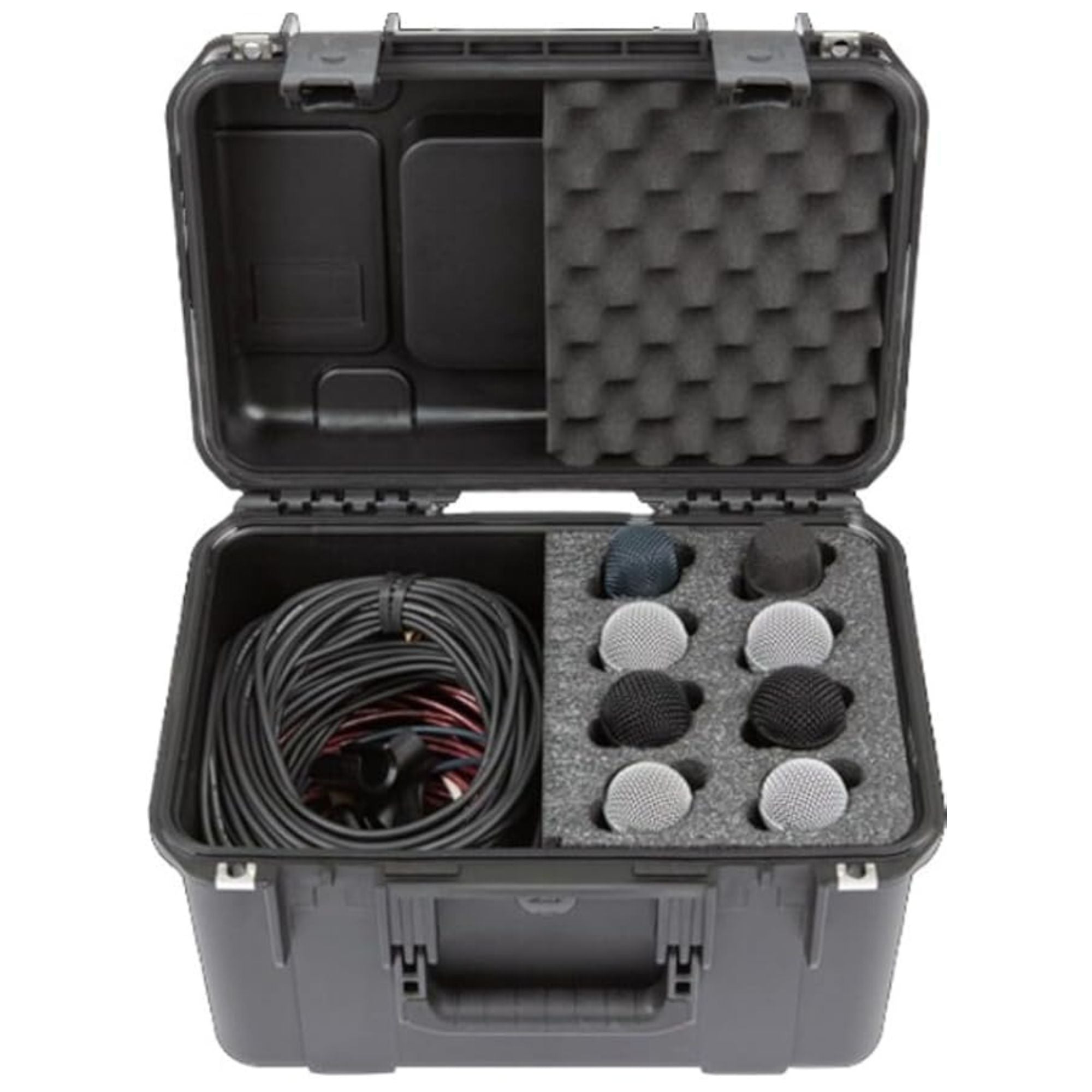 SKB Microphone Case, 8-Slot Foam Interior w/Cable Storage & Wheels (Open Box) - VMInnovations