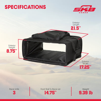 SKB Cases 3U Soft Rack Case for Wireless Microphone Systems with Steel Rails - VMInnovations