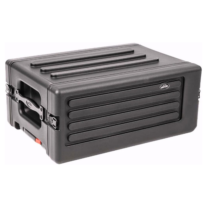 SKB 4U rSeries Shallow Rolling Rack with Integrated Back Wheels and Pull Handle