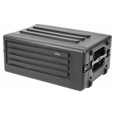 SKB 4U rSeries Shallow Rolling Rack with Integrated Back Wheels and Pull Handle - VMInnovations