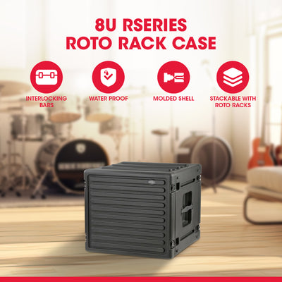 SKB 8U Rack Case Polyethylene Gear Protector, Stackable, Waterproof (Open Box)