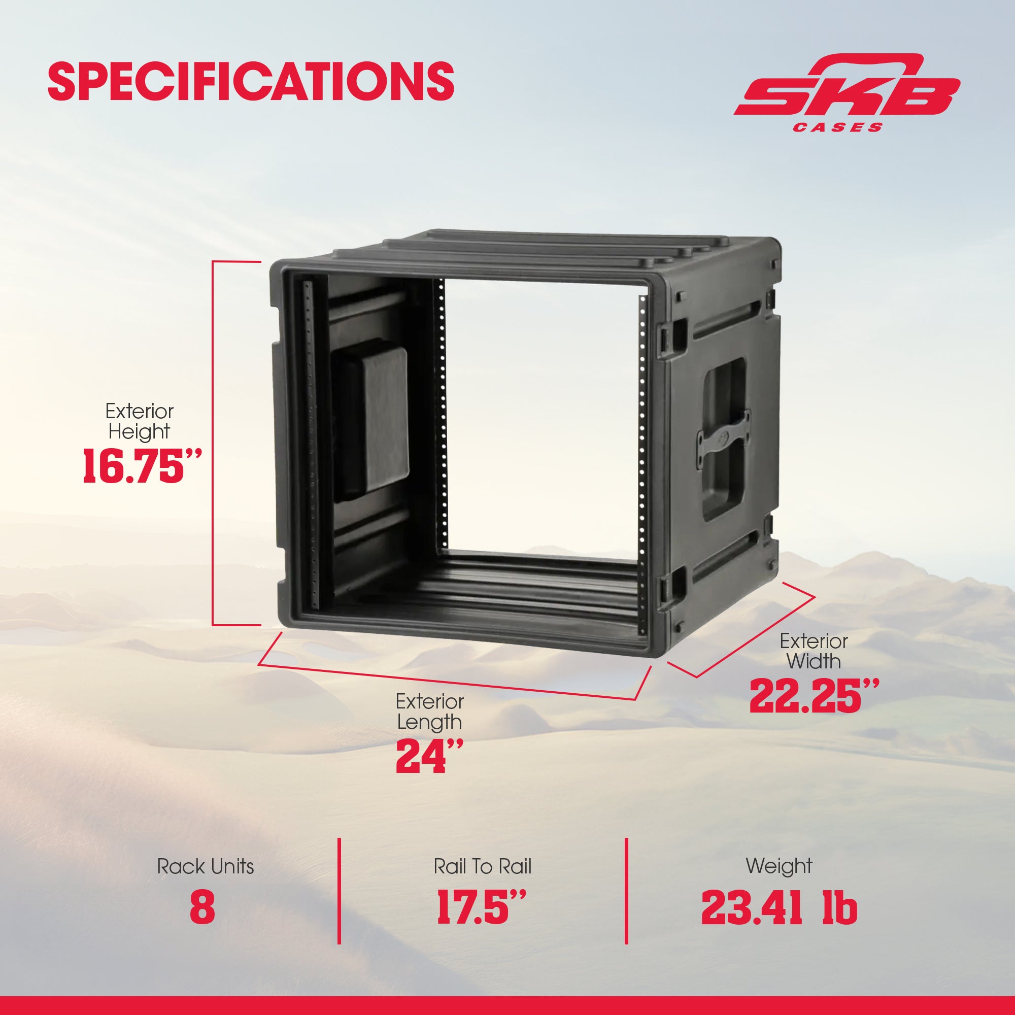 SKB 8U Rack Case Polyethylene Gear Protector, Stackable, Waterproof (Open Box)