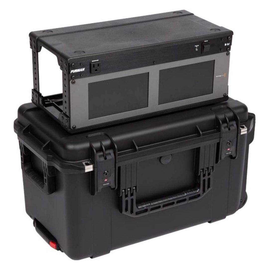 SKB iSeries 4U Shallow Fly Rack, Waterproof Polypropylene Hard Case, 9 Inch