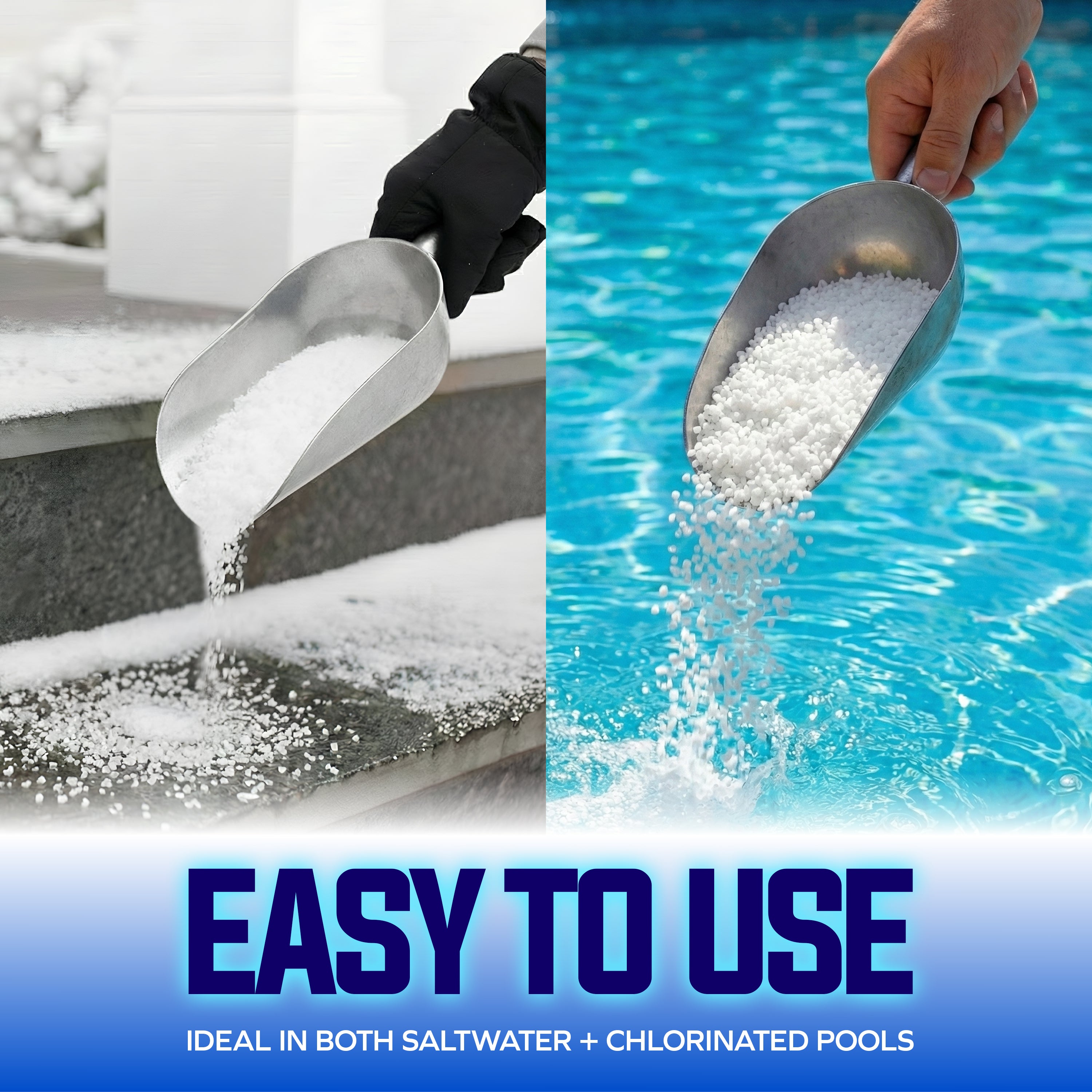 Aqua Joe Pool & Spa Calcium Chloride Pellets, 50 lb Bag – Calcium Hardness Increaser for Above & In-Ground Pools + Fast-Acting Ice Melt, CCPL50