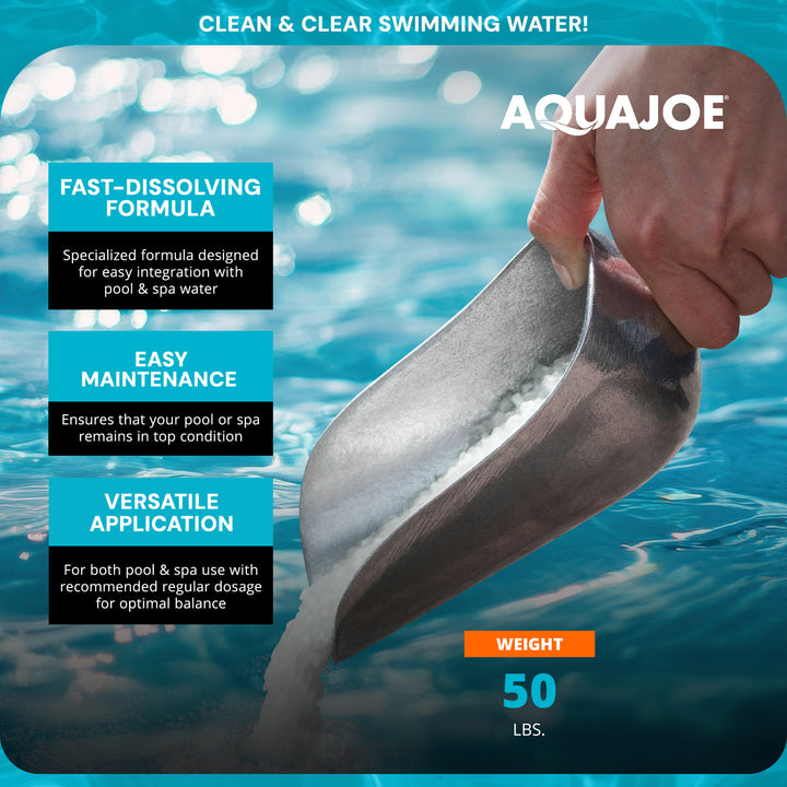 Aqua Joe Pool & Spa Calcium Increaser, Calcium Chloride Pellets, 50 lbs., CCPL50