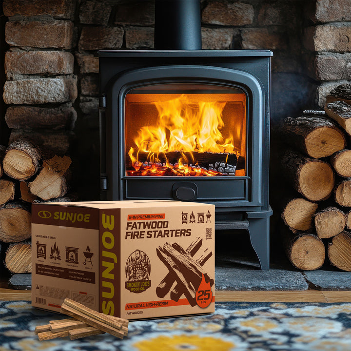 Sun Joe 40 Lb Fatwood Fire Starter Sticks for Fireplace, Wood Stove & Grill Use