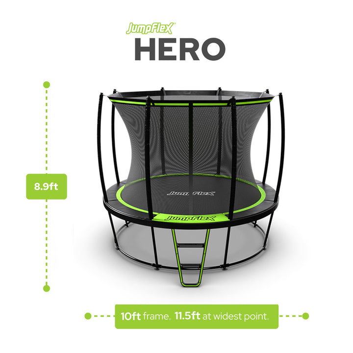 JumpFlex HERO 10' Trampoline Outdoor Activity Set with SMARTSHADE Canopy Cover