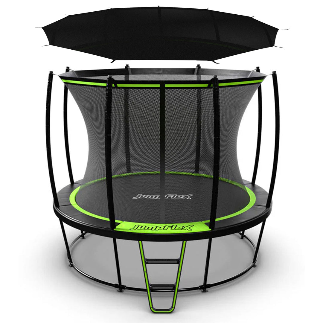 JumpFlex HERO 10' Trampoline Outdoor Activity Set with SMARTSHADE Canopy Cover