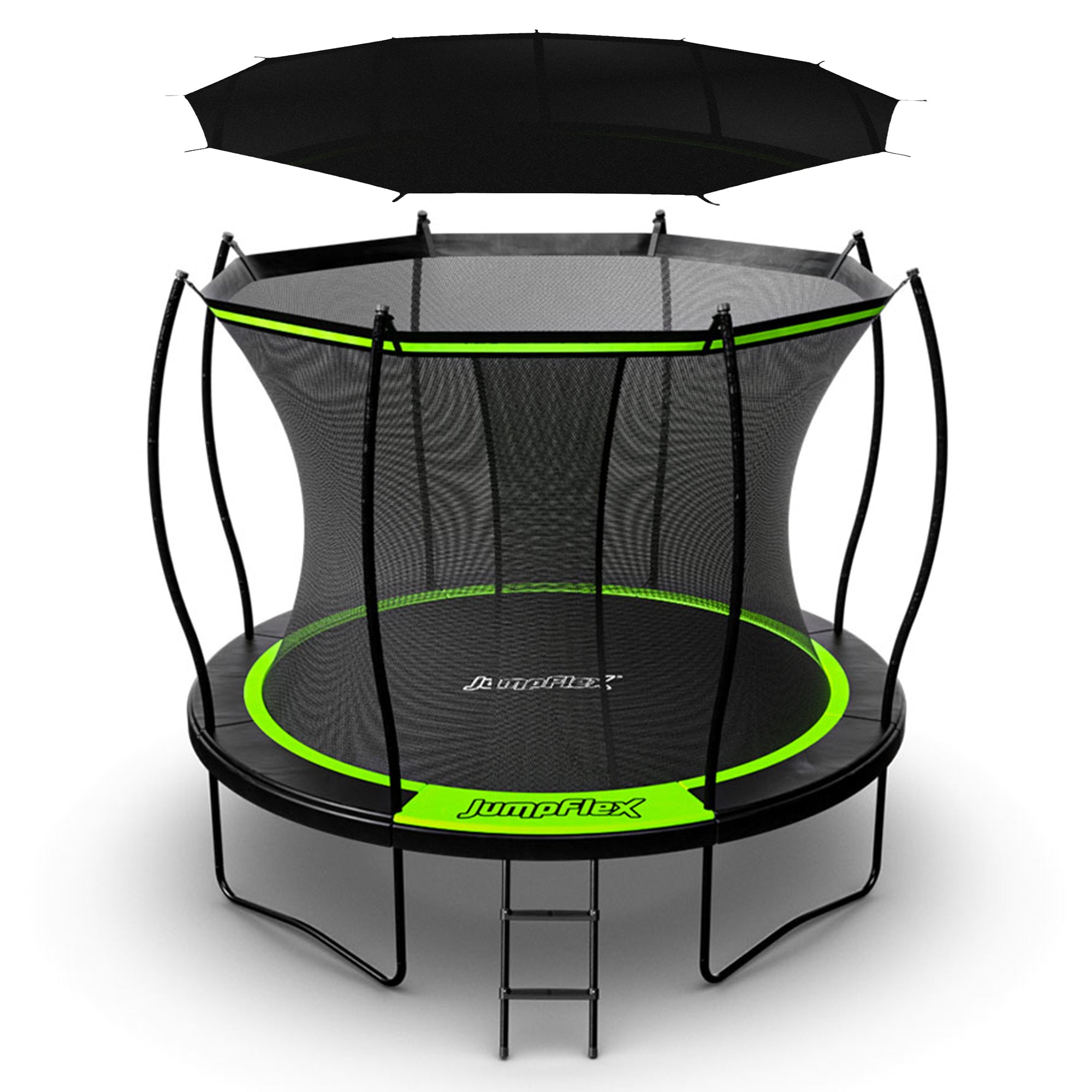 JumpFlex HERO 10' Trampoline Outdoor Activity Set with SMARTSHADE Canopy Cover - VMInnovations