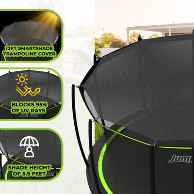 JumpFlex HERO 12' Trampoline Outdoor Activity Set with SMARTSHADE Canopy Cover