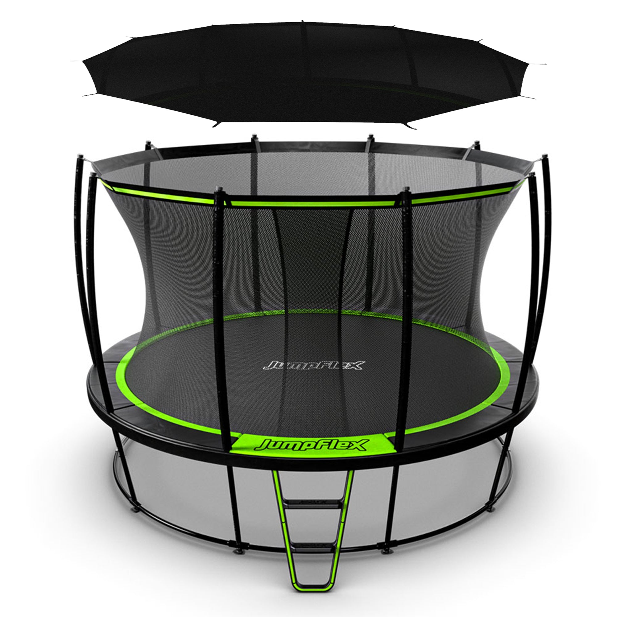 JumpFlex HERO 12' Trampoline Outdoor Activity Set with SMARTSHADE Canopy Cover