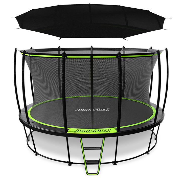 JumpFlex HERO 14' Trampoline Outdoor Activity Set with SMARTSHADE Canopy Cover