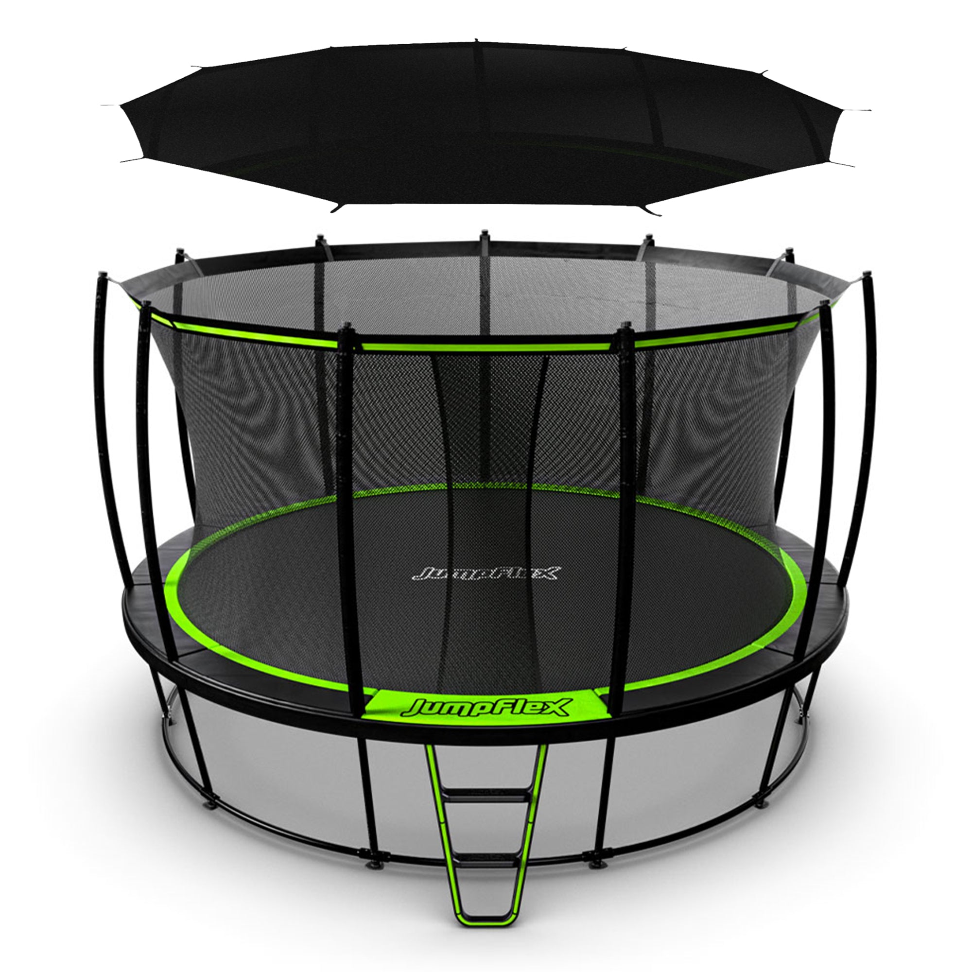 JumpFlex HERO 14' Trampoline Outdoor Activity Set with SMARTSHADE Canopy Cover