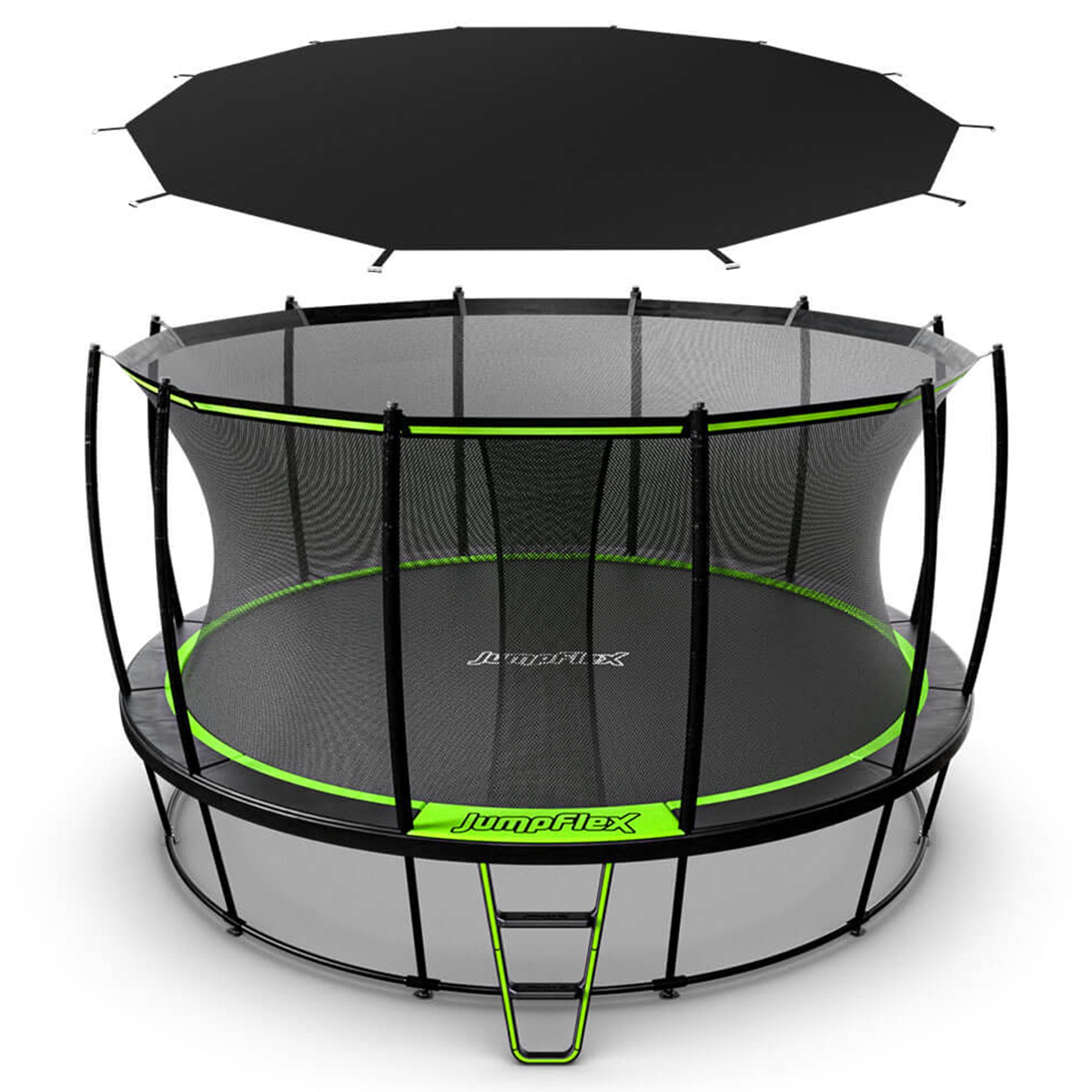 JumpFlex HERO 15' Trampoline Outdoor Activity Set with SMARTSHADE Canopy Cover