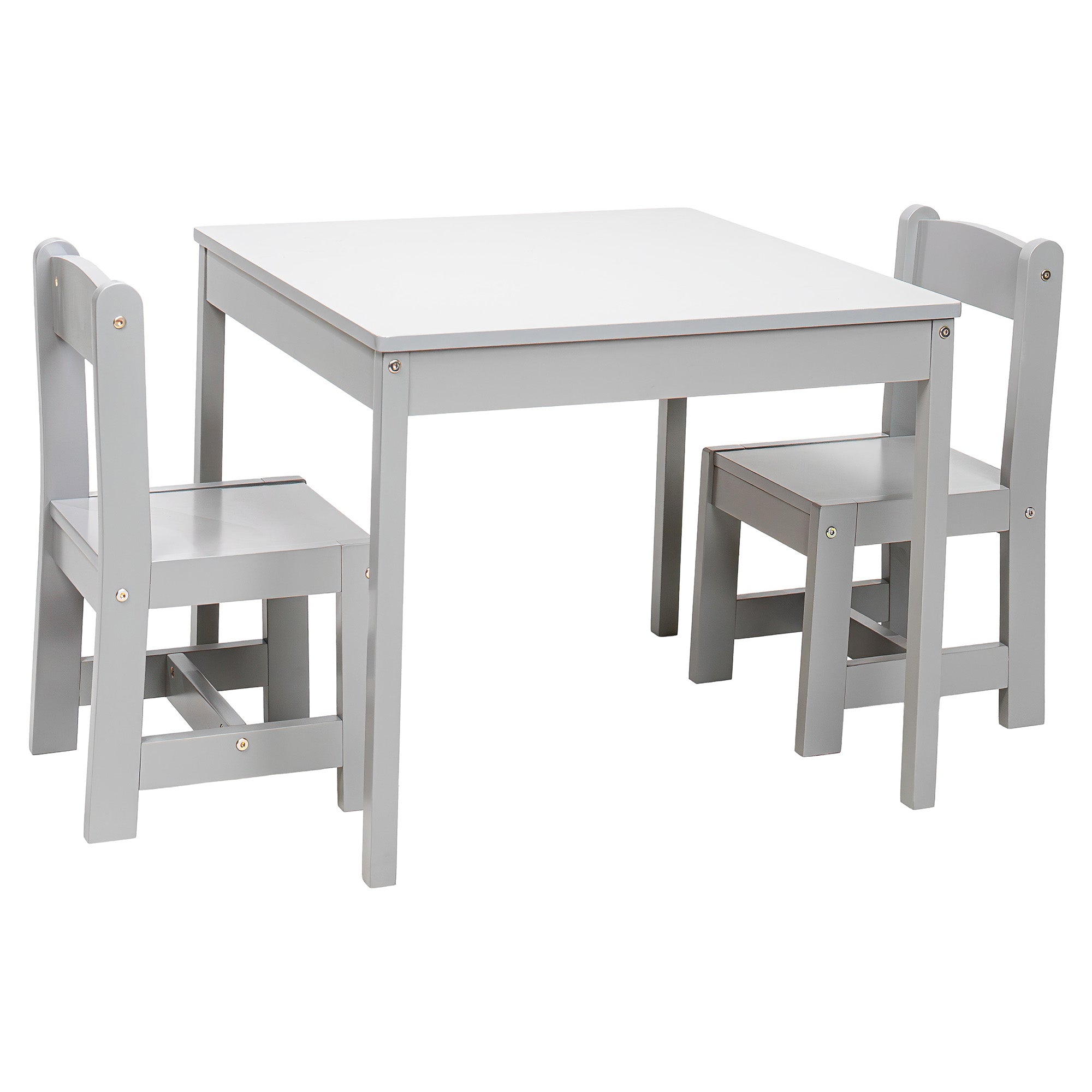 PJ Wood Children's Table and 2 Chairs Set for Kids Ages 1-5 Years Old (Open Box)