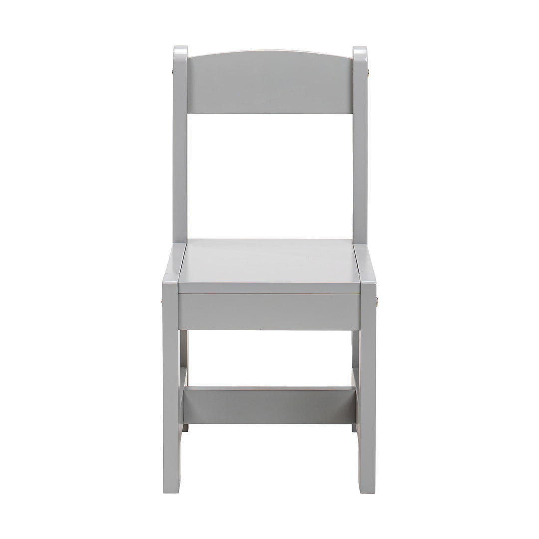 PJ Wood Children's Table and 2 Chairs Set for Kids Ages 1-5 Years Old, Grey