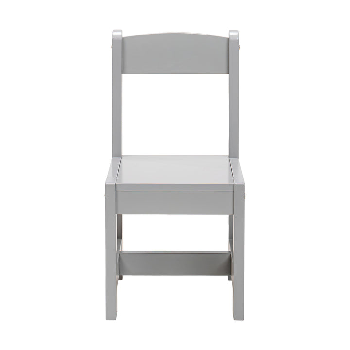 PJ Wood Children's Table and 2 Chairs Set for Kids Ages 1-5 Years Old, Grey