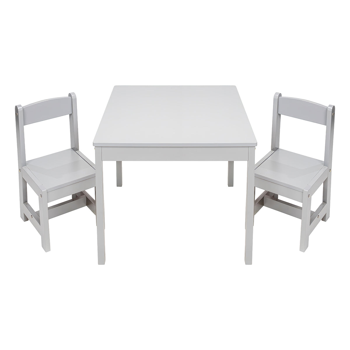 PJ Wood Children's Table and 2 Chairs Set for Kids Ages 1-5 Years Old (Open Box)
