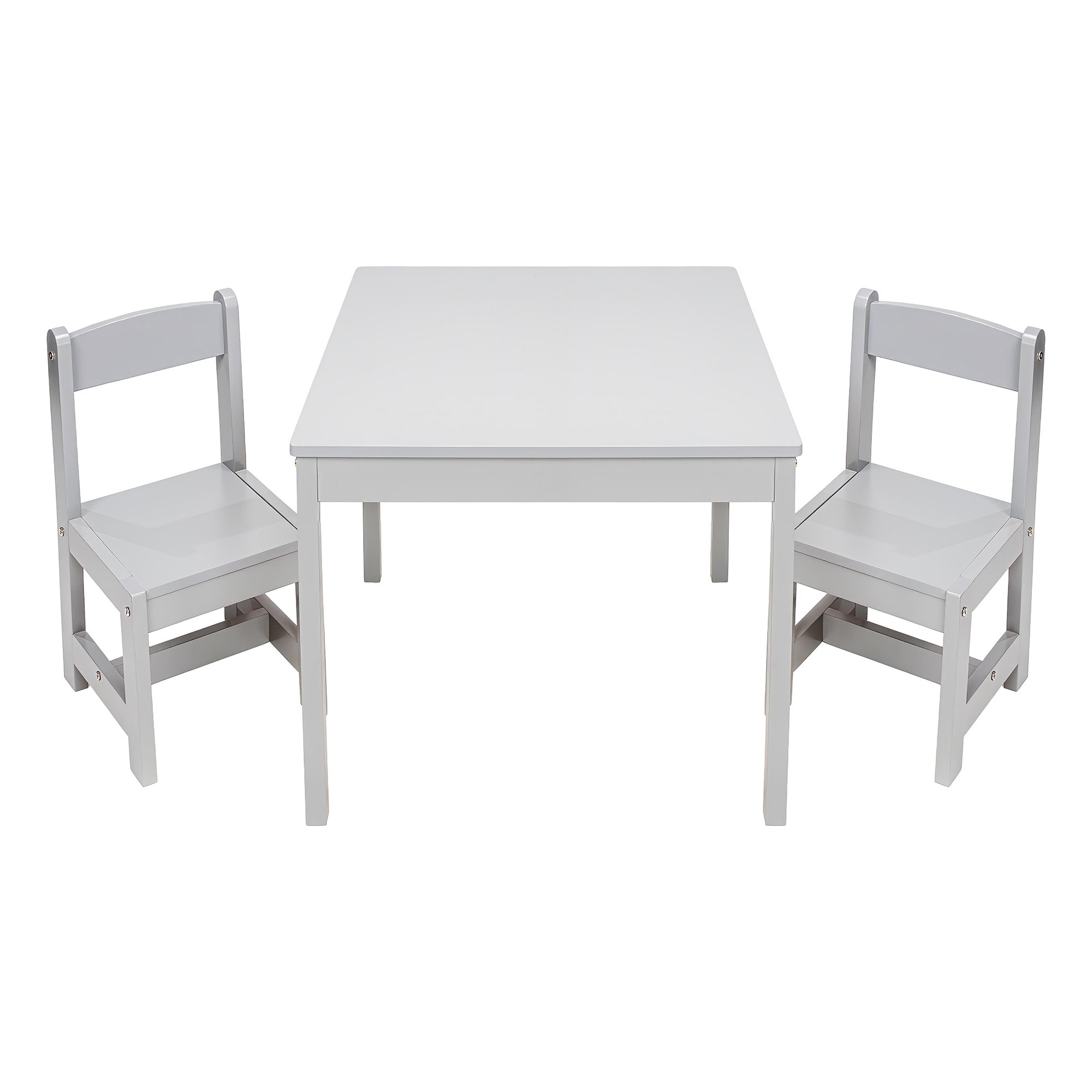 PJ Wood Children's Table and 2 Chairs Set for Kids Ages 1-5 Years Old (Open Box)