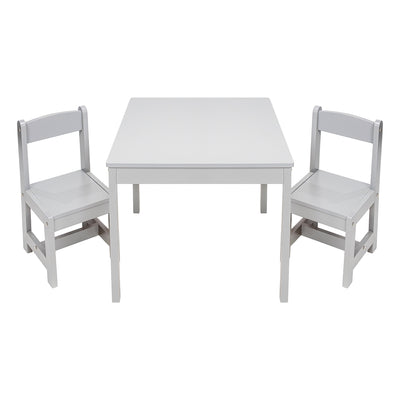 PJ Wood Children's Table and 2 Chairs Set for Kids Ages 1-5 Years Old (Open Box)