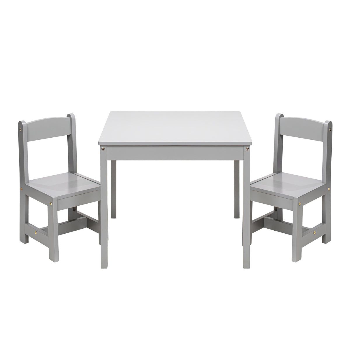 PJ Wood Children's Table and 2 Chairs Set for Kids Ages 1-5 Years Old (Open Box)
