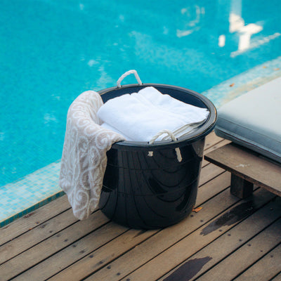 Life Story 17 Gal Plastic Storage Open Top Bucket with Rope Handles, Black, 2 Pk